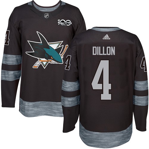 Adidas Sharks #4 Brenden Dillon Black 1917-100th Anniversary Stitched NHL Jersey